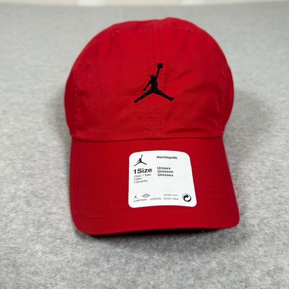 Jordan Heritage86‎ Washed Cap Unisex Red Hat Adjustable Jumpman One Size NEW - Picture 1 of 7